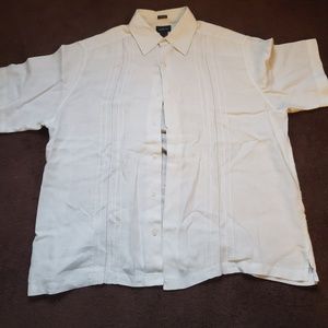 100% linen Claiborne collar shirt XL white